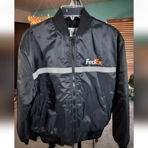 Fedex Stan Herman VF Solutions Blue Full Zip Jacket Coat Uniform Sz Medium